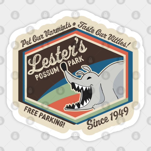 Lester's Possum Park Sticker by Nazonian